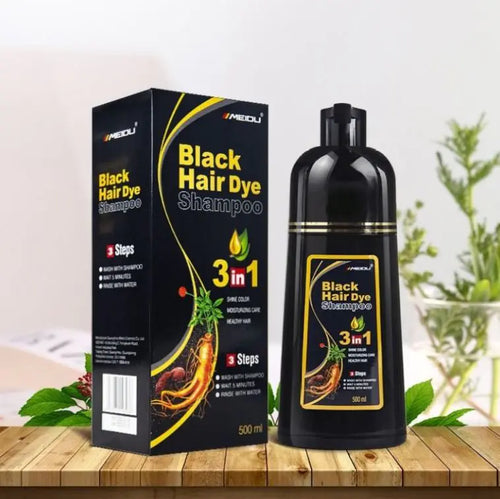 500ml Gray Hair Dye Darkening Shampoo 3in1 Instant Gray To Black Fast Natural Herbal Multiflorum